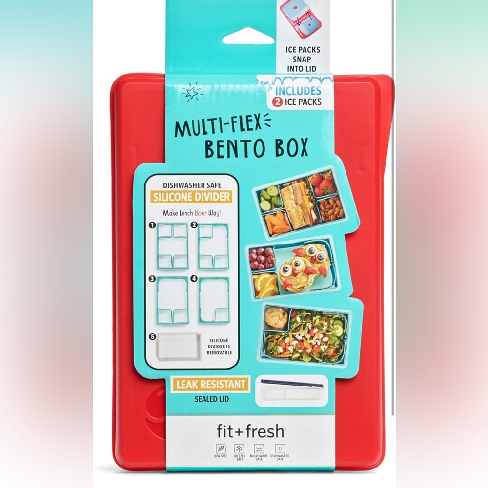 Fit & Fresh Collection Multi-Flex Bento Box with 2 Removeable Ice Packs